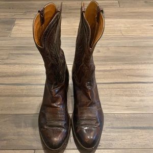 Lucchese Men's Cowboy Boots Seville Goatskin Sz 15B Brown